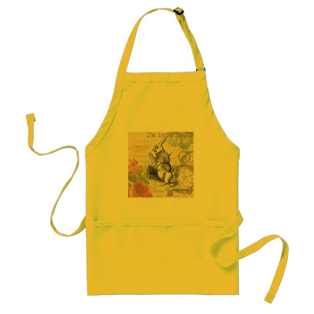 White Rabbit Alice Adventures Wonderland Art Standard Apron (Front)