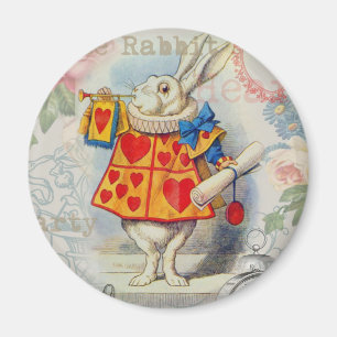 White Rabbit Alice Artwork Wonderland Art Magnet