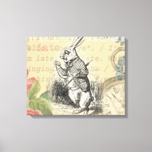 White Rabbit Alice in Wonderland Art Canvas Print