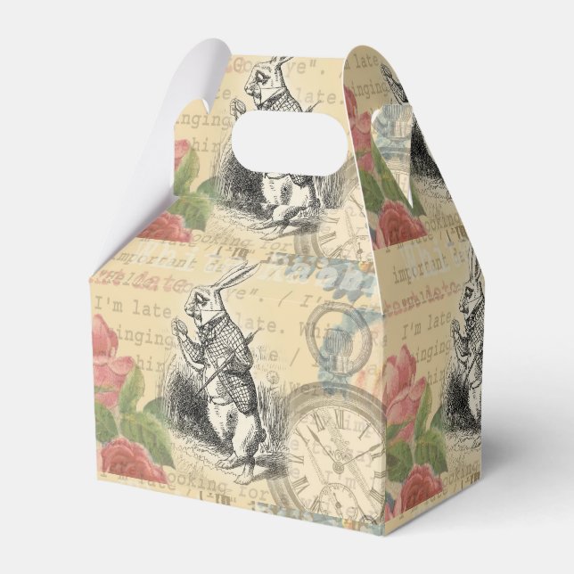 White Rabbit Alice in Wonderland Art Favour Box (Front Side)