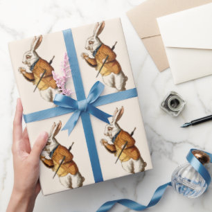 White Rabbit Alice In Wonderland character Wrapping Paper