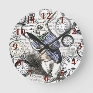 White Rabbit Alice in Wonderland Clocks