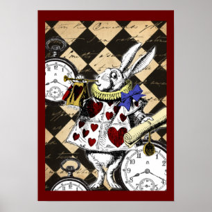 White Rabbit Alice in Wonderland Poster Print
