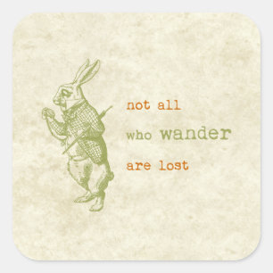 White Rabbit, Alice in Wonderland Square Sticker