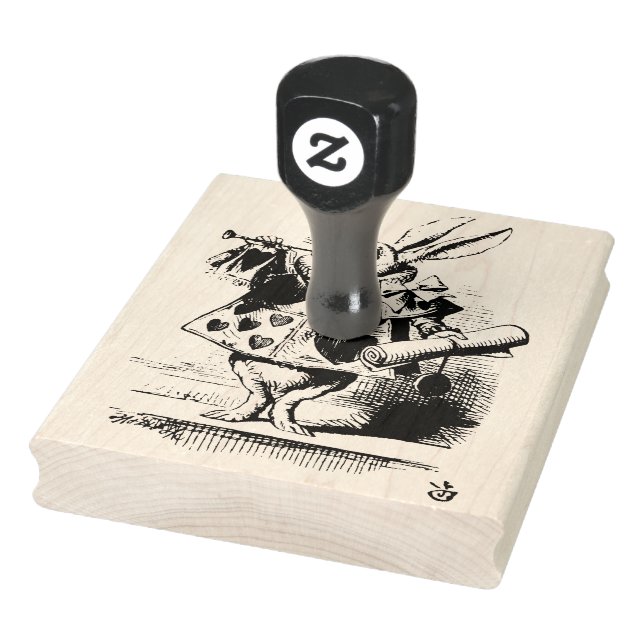 White Rabbit Alice in Wonderland Tenniel Rubber Stamp (Stamp)