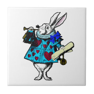White Rabbit Alice in Wonderland Tile