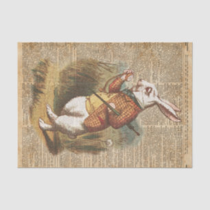 White Rabbit Alice in Wonderland Vintage Art Tissue Paper