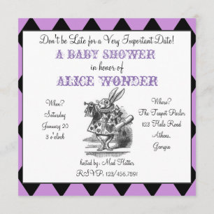 White Rabbit Alice Invitation