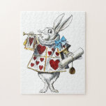 White Rabbit Alice Wonderland Hearts Jigsaw Puzzle<br><div class="desc">This is the classic character,  the White Rabbit,  in his suit of hearts as the herald of the Court of Hearts. From the orignal alice's adventures in Wonderland illustrated by John Tenniel.</div>