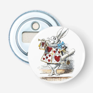 White Rabbit Alice Wonderland Rabbit of Hearts Bottle Opener