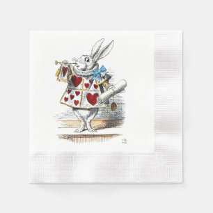 White Rabbit Alice Wonderland Rabbit of Hearts Napkin