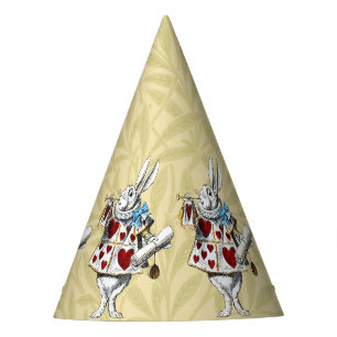White Rabbit Alice Wonderland Rabbit of Hearts Party Hat