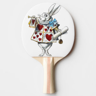 White Rabbit Alice Wonderland Rabbit of Hearts Ping Pong Paddle