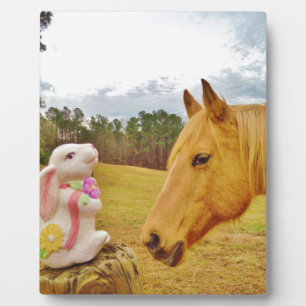 White Rabbit and Yellow Horse Plaque