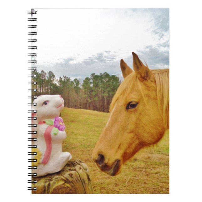 White Rabbit and Yellow Horse Spiral Notebook (Front)