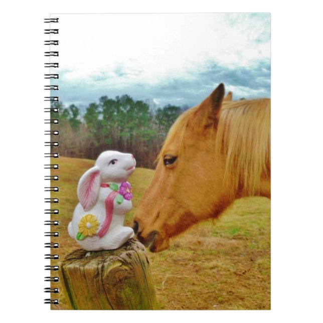 White Rabbit and Yellow Horse Spiral Notebook (Front)