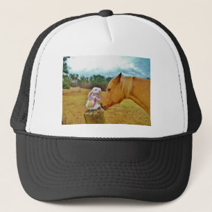 White Rabbit and Yellow Horse Trucker Hat