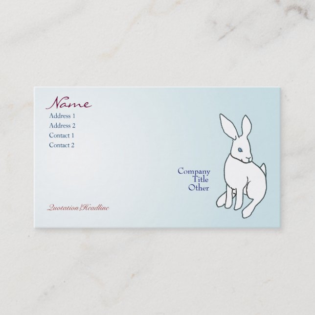White Rabbit Business Cards (Front)