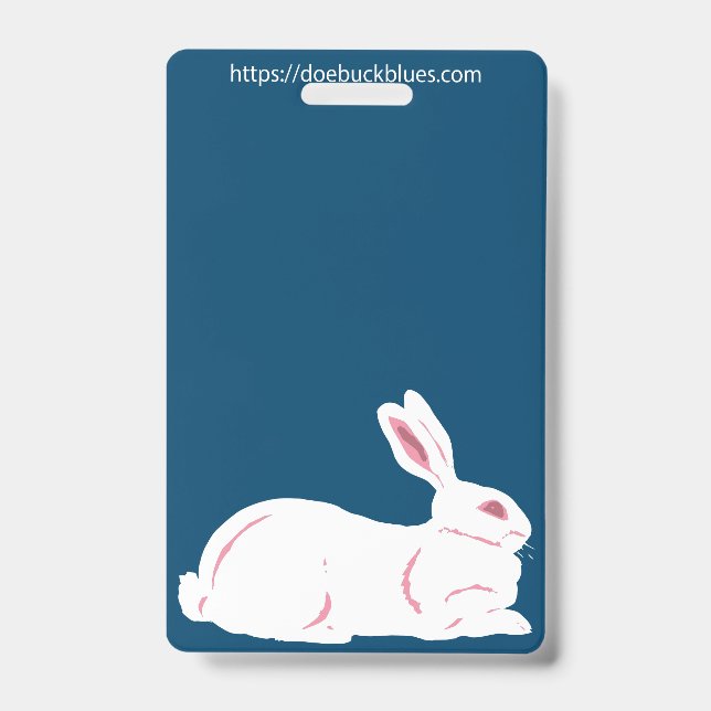 White Rabbit Cage Name Tag ID Badge (Front)
