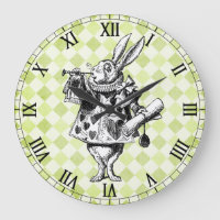 White Rabbit Chequered Wall Clock