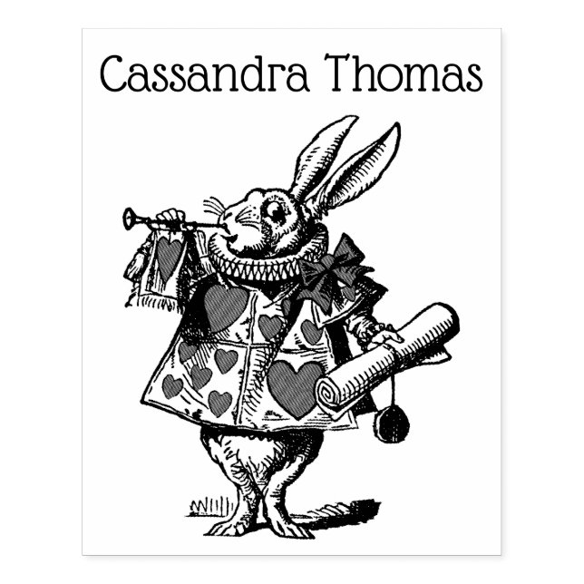White Rabbit Court Trumpeter Alice in Wonderland 2 Rubber Stamp (Imprint)