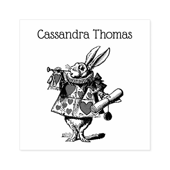 White Rabbit Court Trumpeter Alice in Wonderland 2 Rubber Stamp (Imprint)