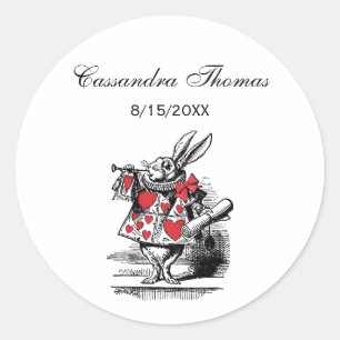 White Rabbit Court Trumpeter Alice in Wonderland Classic Round Sticker