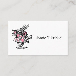 White Rabbit Court Trumpeter Alice in Wonderland P Business Card