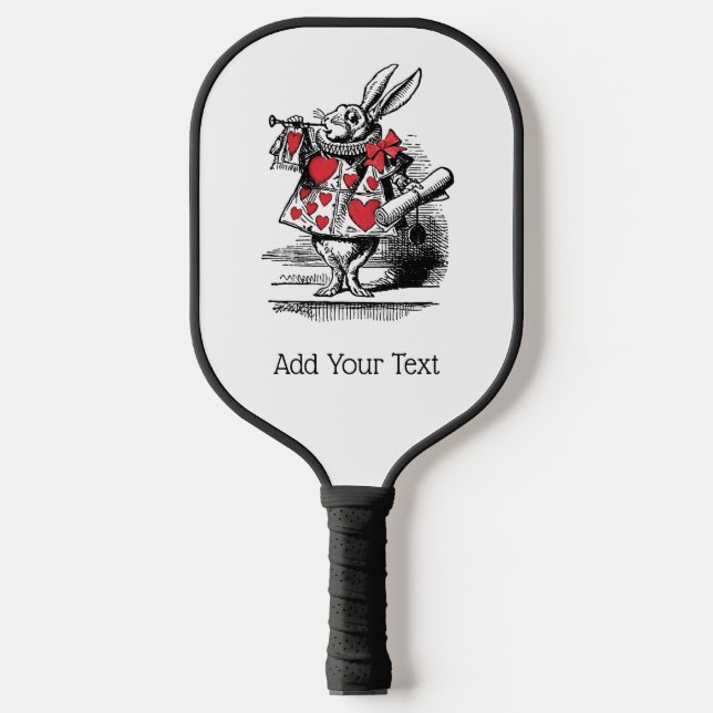 White Rabbit Court Trumpeter Alice in Wonderland Pickleball Paddle (Front)