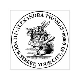 White Rabbit Court Trumpeter Alice in Wonderland Self-inking Stamp