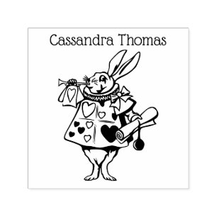 White Rabbit Court Trumpeter Alice in Wonderland Self-inking Stamp