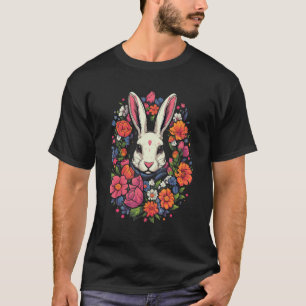 White Rabbit encircled by Flowers Owner garden T-Shirt