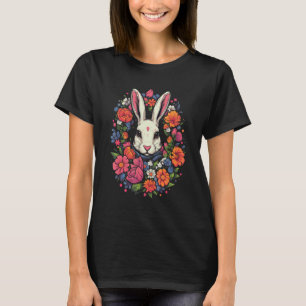 White Rabbit encircled by Flowers Owner garden T-Shirt