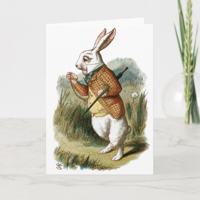 White Rabbit from Alice in Wonderland Card (Front)