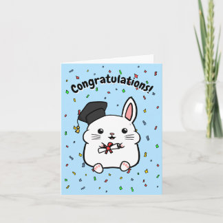 White Rabbit Graduation Card, Graduation Rabbit Card