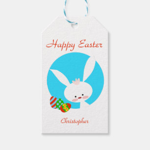 White Rabbit Happy Easter  Gift Tags