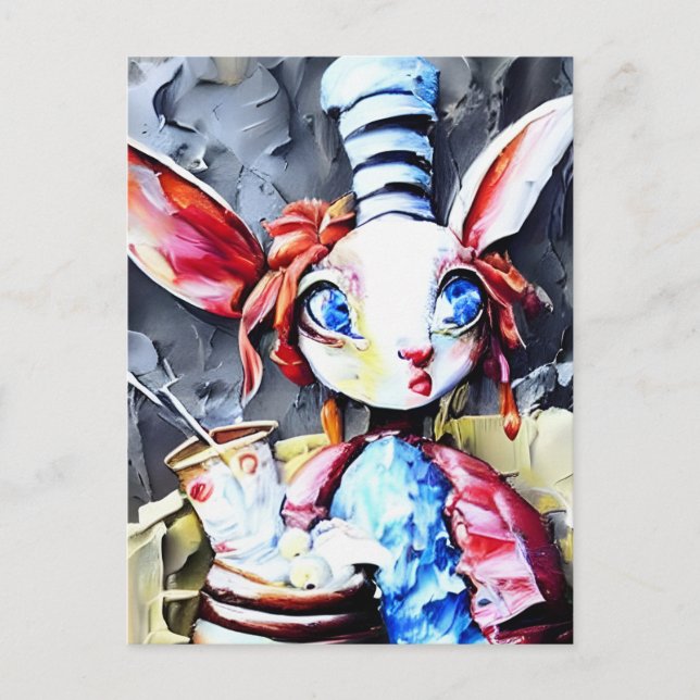 White Rabbit Hatter Postcard (Front)