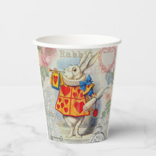 White Rabbit Hearts Alice Classic Paper Cups