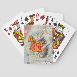 White Rabbit Hearts Alice Classic Playing Cards