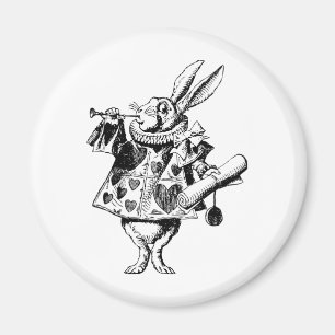 White Rabbit Herald Inked Black Magnet