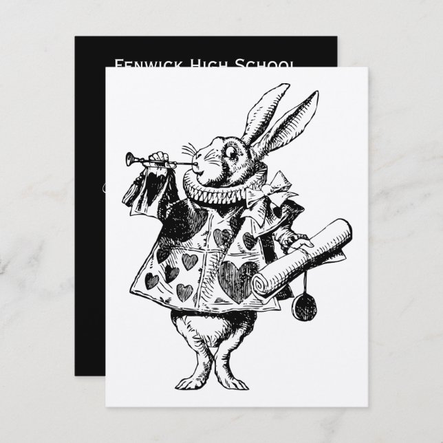 White Rabbit Herald Prom Bid Invitation (Front/Back)