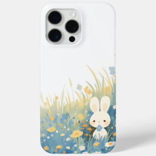White Rabbit Hiding in Meadow iPhone 15 Pro Max Case
