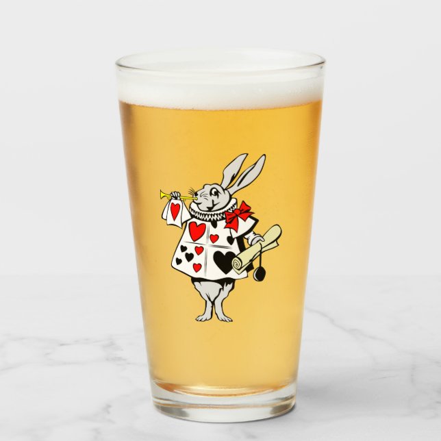 White Rabbit Illustration Glass (Front Filled)