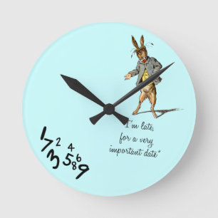 White Rabbit "I'm late" wallclocks