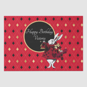 White Rabbit in Red Birthday Tissue Paper