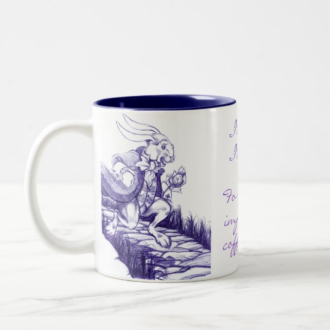 White Rabbit Late Late Late Coffee Date Tea Mug (Left)