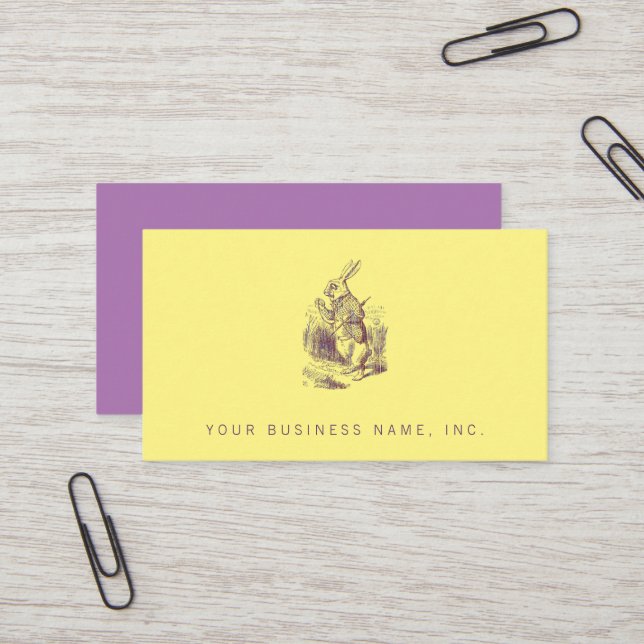 White Rabbit Letterpess Style Business Card (Front/Back In Situ)