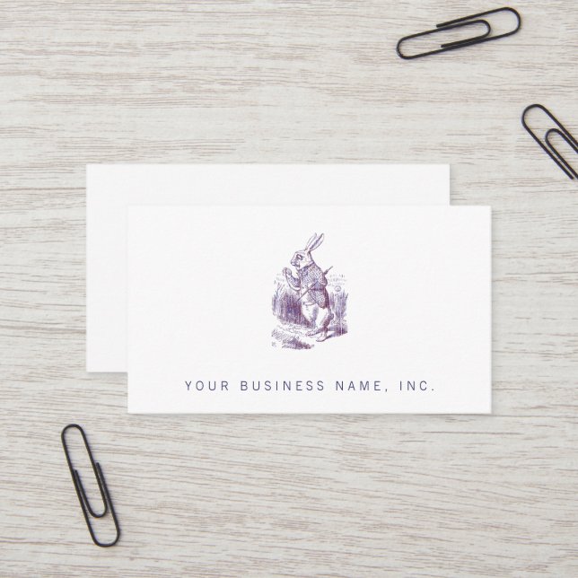 White Rabbit Letterpess Style Business Card (Front/Back In Situ)