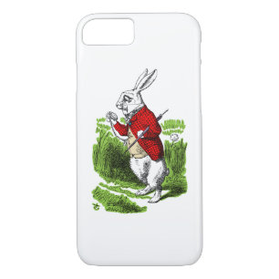 White Rabbit looking at watch. Illustration Case-Mate iPhone Case