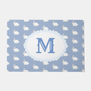 White Rabbit Monogramed Doormat